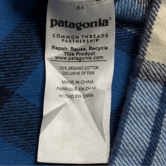 Patagonia Men’s Flannel Blue and White Plaid Button-Up Shirt Size XL - Picture 3 of 9